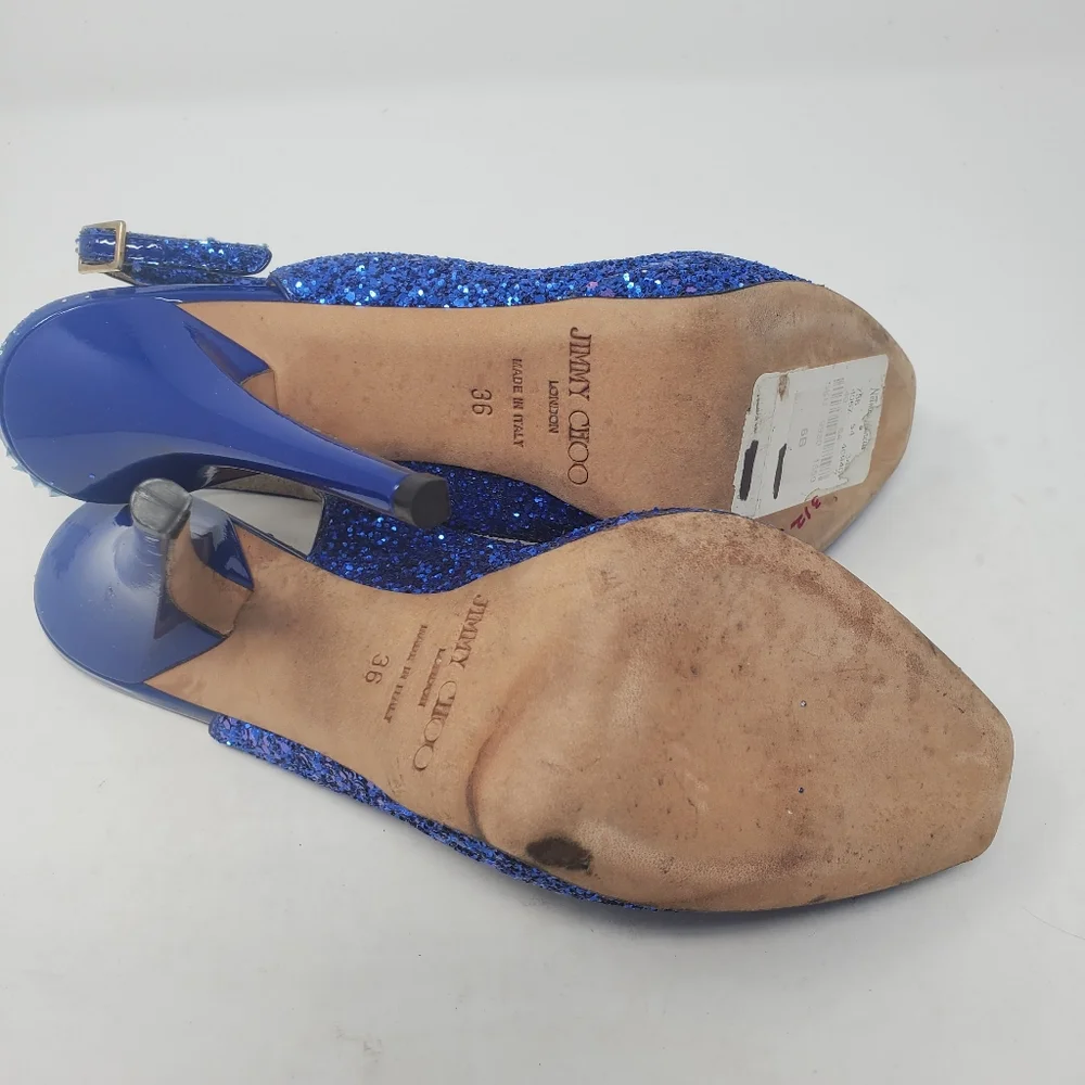 Jimmy Choo Blue Glitter Pumps